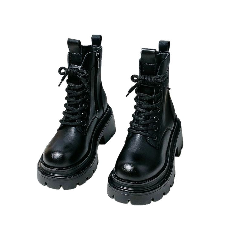 Damen Fashion-Stiefeletten mit hohem Blockabsatz und robustem Sohlenprofil EB