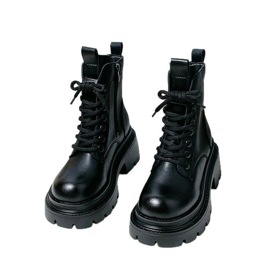 Damen Fashion-Stiefeletten mit hohem Blockabsatz und robustem Sohlenprofil EB
