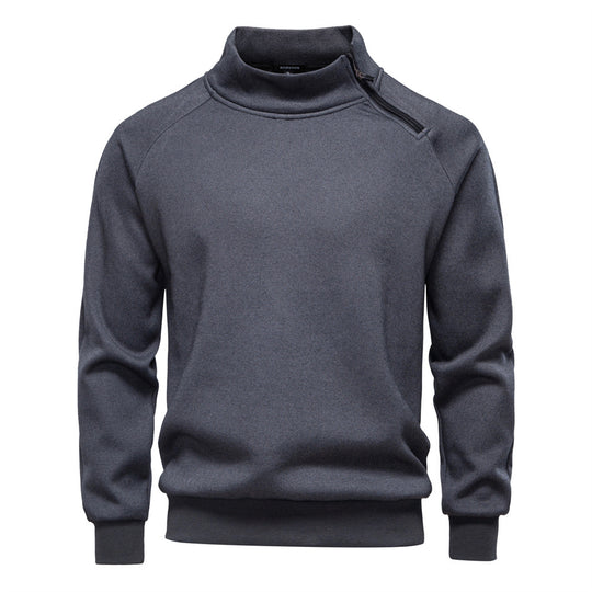 Herren Pullover mit hohem Kragen und praktischem Reißverschluss EB