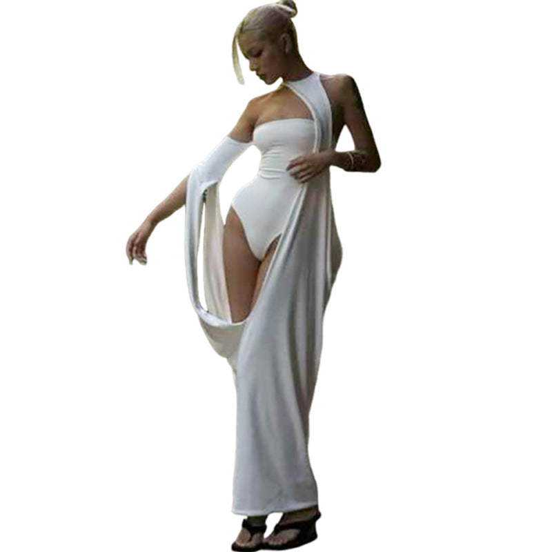 Damen Stilvolles Abendkleid mit asymmetrischem Schnitt und eleganten Drapierungen EB