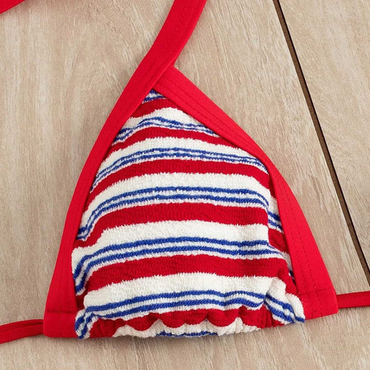 Damen Triangel-Bikini mit sportlichen Streifen EB