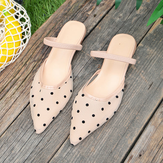 Damen Elegante Slingback-Schuh mit modischem Punkten-Design EB