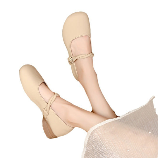 Damen elegante Mary Jane Ballerinas mit dekorativem Riemchen EB