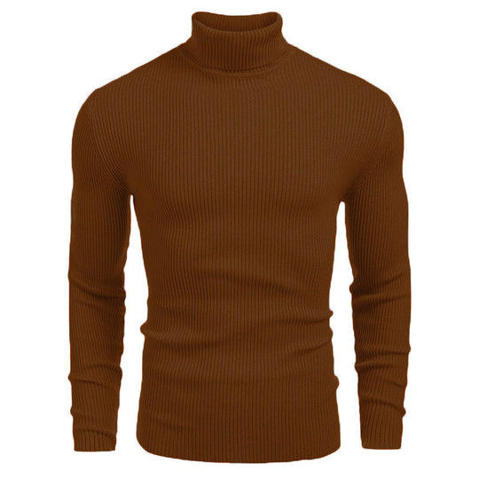 Herren eleganter Rollkragenpullover aus ribbed Strick EB