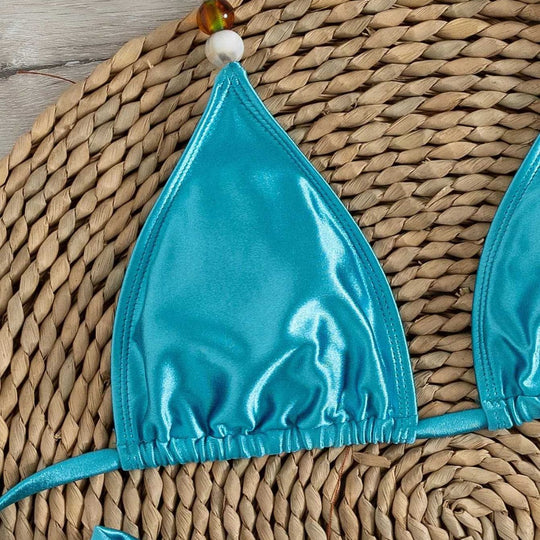 Damen Triangel-Bikini mit elegantem Falten-Design EB