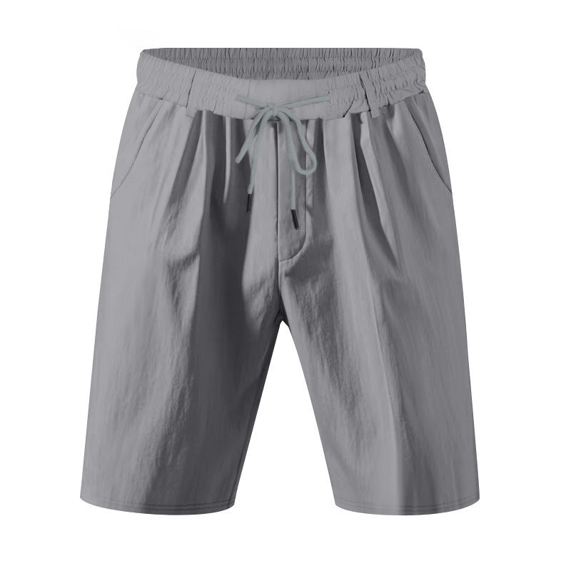 Herren nan knielange leichte Funktionsshorts mit Elastikbund, Kordelzug und tiefen Eingrifftaschen EB
