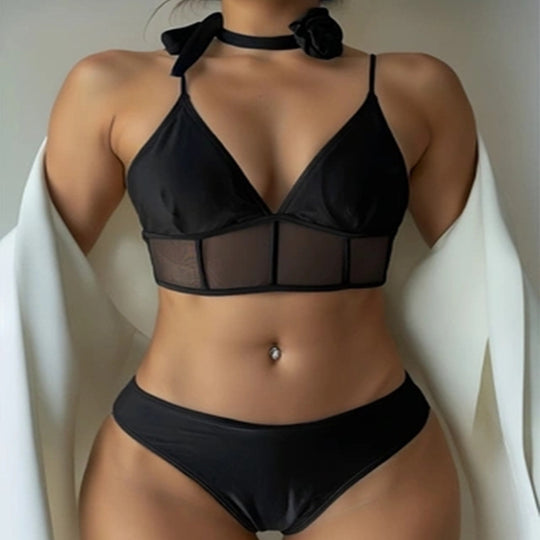 Damen transparentes Dessous-Set mit raffinierten Details EB