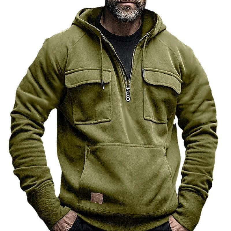 Herren modische Kapuzenpullover mit praktischen Brusttaschen EB