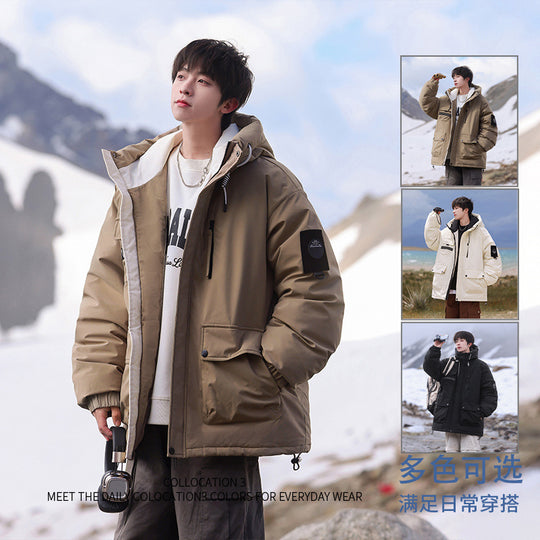 Herren isolierte Outdoor-Pufferjacke mit multifunktionalen Taschen und verstellbarem Kapuzensystem EB