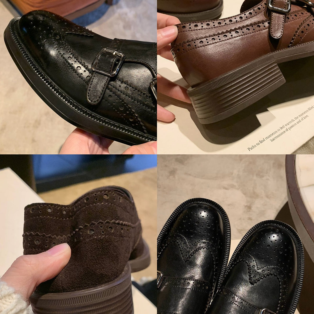 Damen Elegante Schnürschuhe mit modischem Schnallenakzent EB