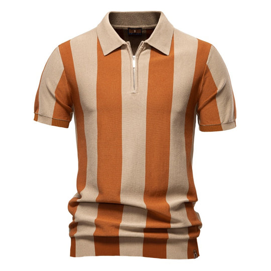 Herren Poloshirt mit modernem Streifenmuster EB