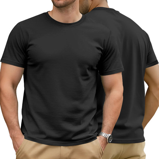Herren nan Basic Kurzarm-T-Shirt aus hochwertigem Baumwollmix mit Rundhalsausschnitt, flachen Nähten und Regular Fit EB