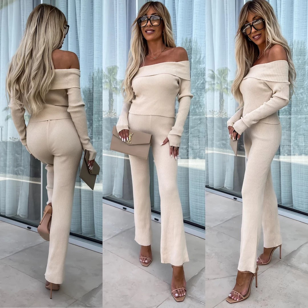 Damen elegantes Jumpsuit mit off-shoulder Design und langem Bein EB
