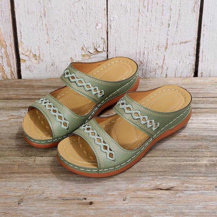 Damen Komfortable Sandalen mit dekorativem Riemendesign und gepolsterter Innensohle EB