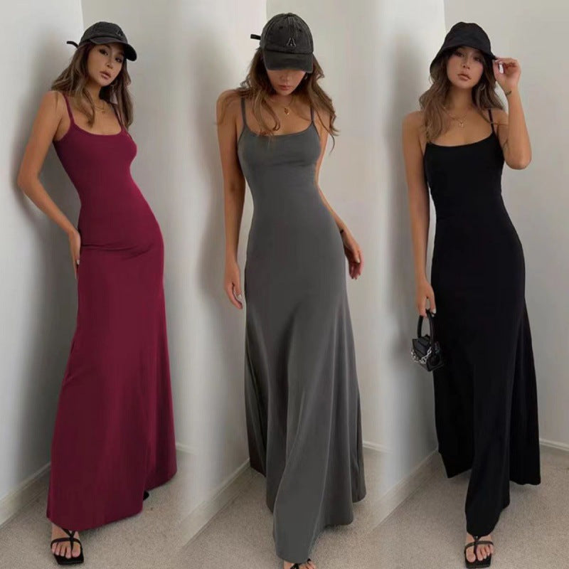Damen Maxikleid mit elegantem Schnitt und verstellbaren Trägern EB