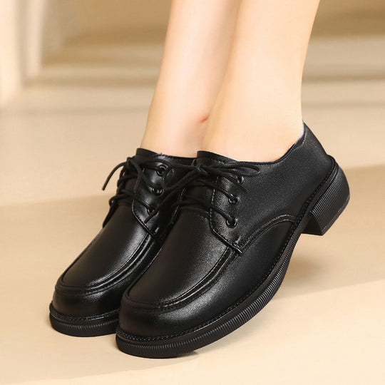 Damen Klassische Schnürschuhe aus hochwertigem Kunstleder mit rutschfester Sohle EB