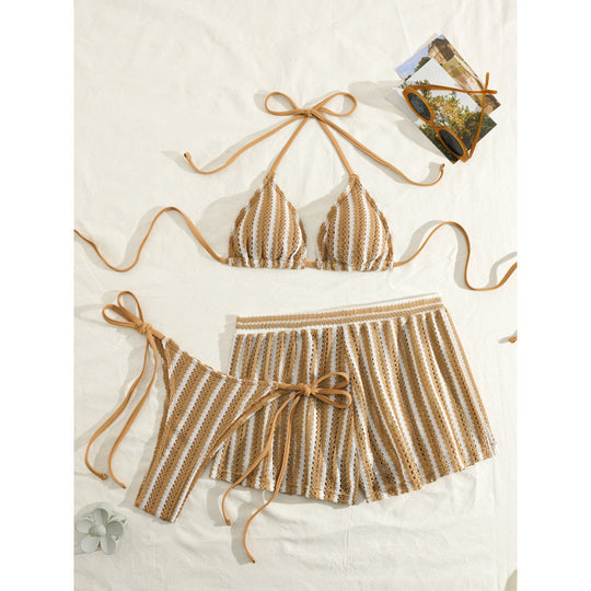 Damen Zweiteiliges Freizeitbadeoutfit mit verstellbarem Oberteil und elastischen Shorts EB