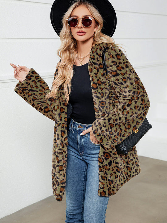 Damen futuristische Leopardenfelljacke EB