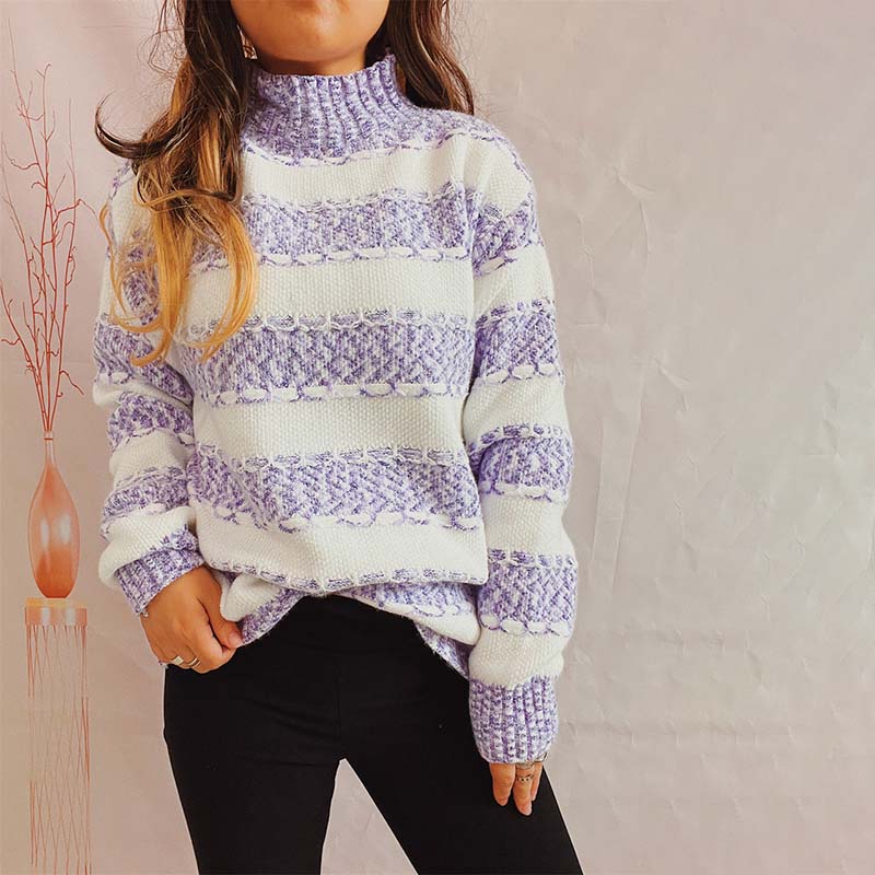 EB | Weiche Strickjacke mit Strukturierten Streifen Acryl Komfortabel und Warm