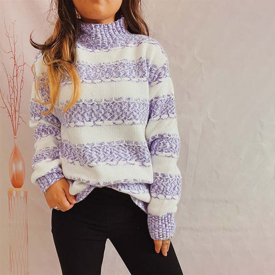 EB | Gestreifter Strickpullover im Modernen Stil
