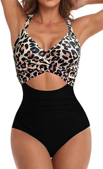 Damen Cut-Out Badeanzug mit Kreuzgurt EB