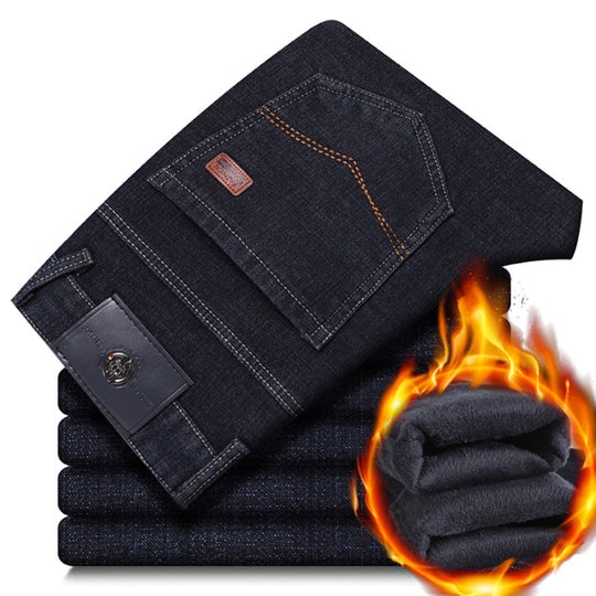 Herren warme gefütterte Jeanshose mit klassischem Schnitt EB