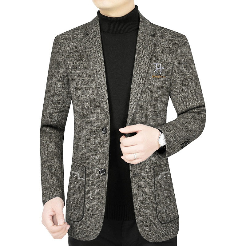 Herren Modernes Einreihiges City-Blazer mit aufgesetzten Taschen und leichter Halbfütterung EB