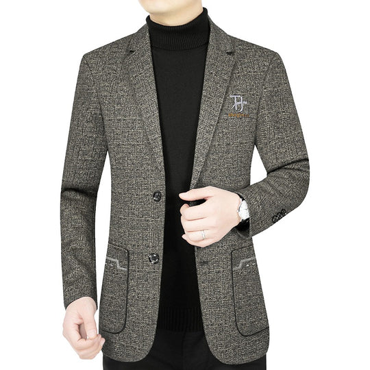 Herren Modernes Einreihiges City-Blazer mit aufgesetzten Taschen und leichter Halbfütterung EB