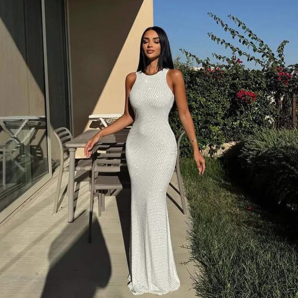 Damen Figurbetontes Abendkleid mit Glitzerakzenten EB