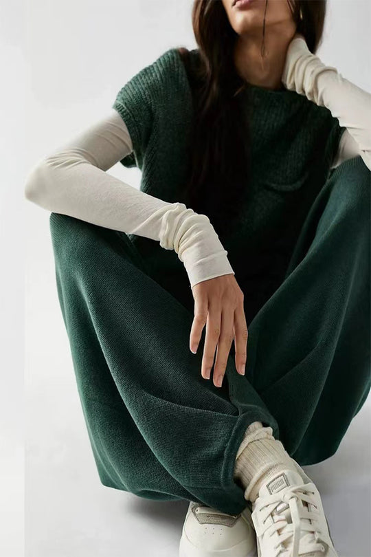 Damen Strickoberteil mit lässigem Schnitt und kurzen Ärmeln EB