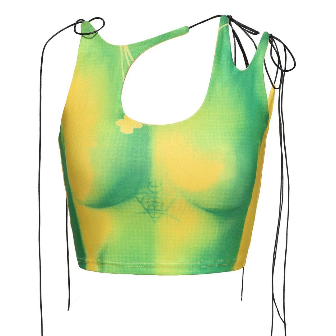 Damen Crop-Top mit asymmetrischem Dekolleté und verstellbaren Trägern EB
