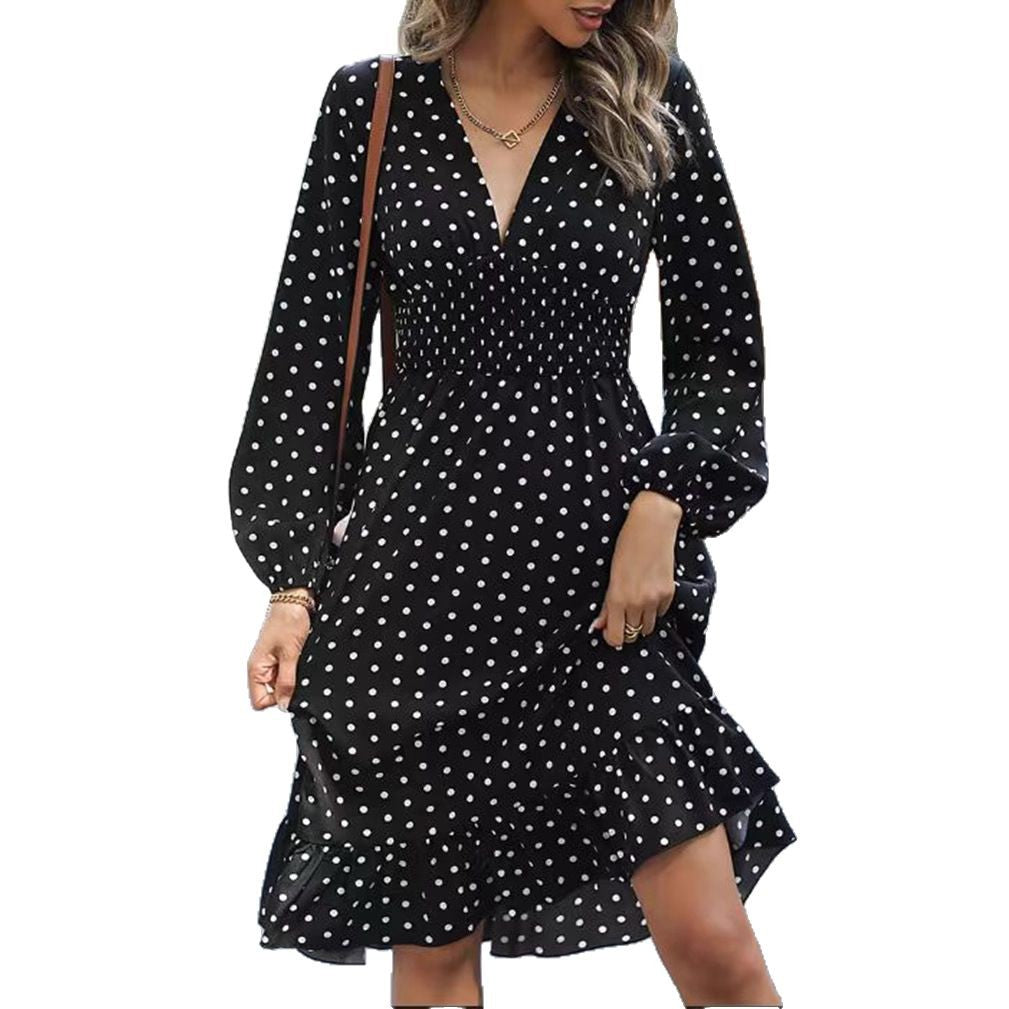 Damen Viskose Maxikleid mit voluminösen Ärmeln und Rüschensaum Heidi-Mode