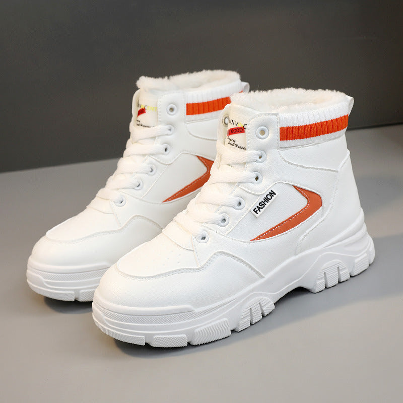 Damen modische High-Top Sneakers mit warmem Innenfutter und strapazierfähigem Obermaterial EB