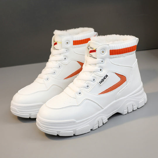 Damen modische High-Top Sneakers mit warmem Innenfutter und strapazierfähigem Obermaterial EB