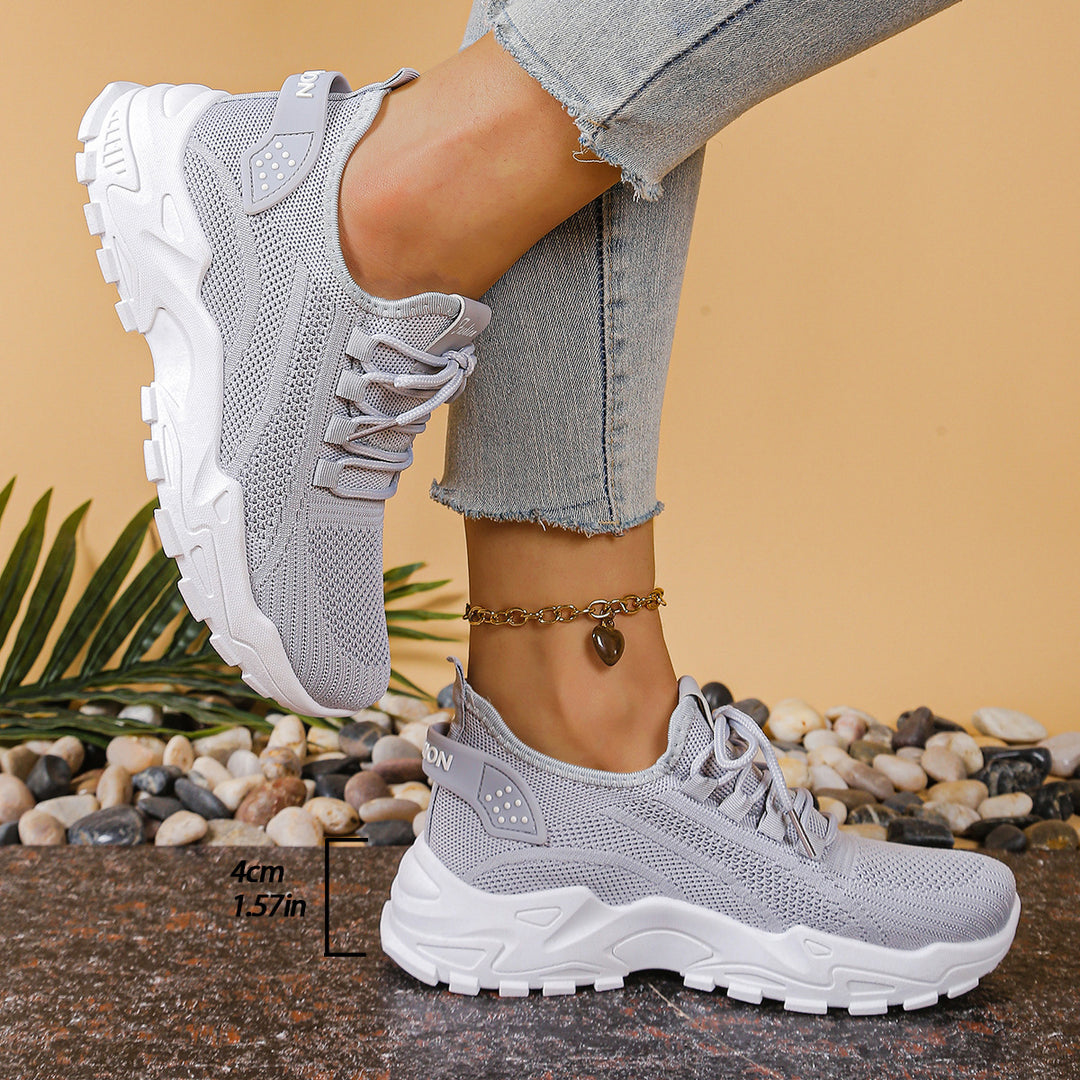 Damen Sportliche Mesh Sneakers mit dämpfender Sohle und atmungsaktiver Konstruktion EB