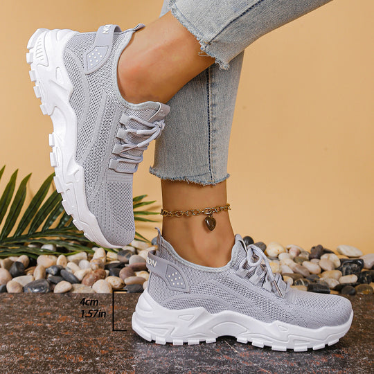 Damen Sportliche Mesh Sneakers mit dämpfender Sohle und atmungsaktiver Konstruktion EB