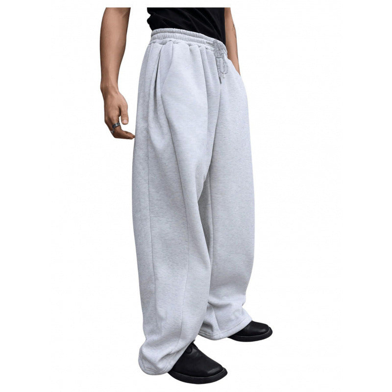 Damen nan weite Oversize Jogginghose mit tiefem Schritt, elastischem Bund und Kordelzug EB