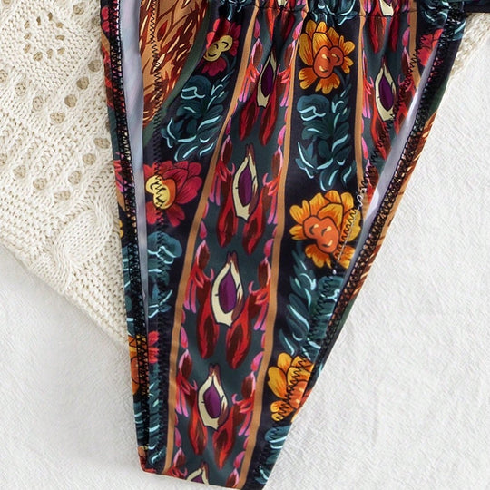 Damen Triangel-Bikini mit floralem Muster EB