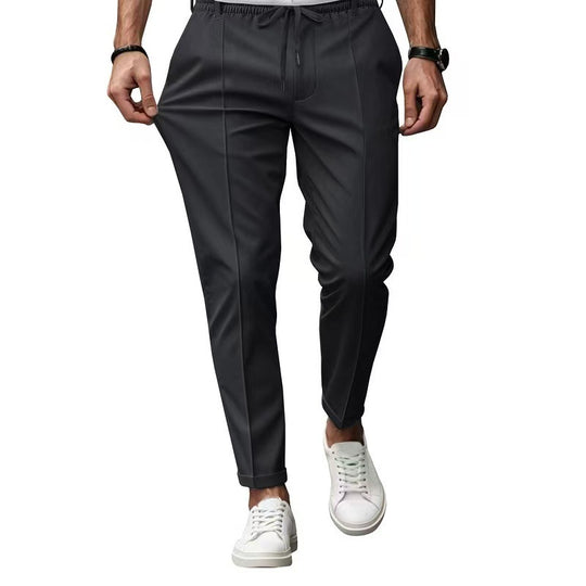 Herren elegante Freizeit-Hose mit elastischem Bund und seitlichen Eingrifftaschen EB