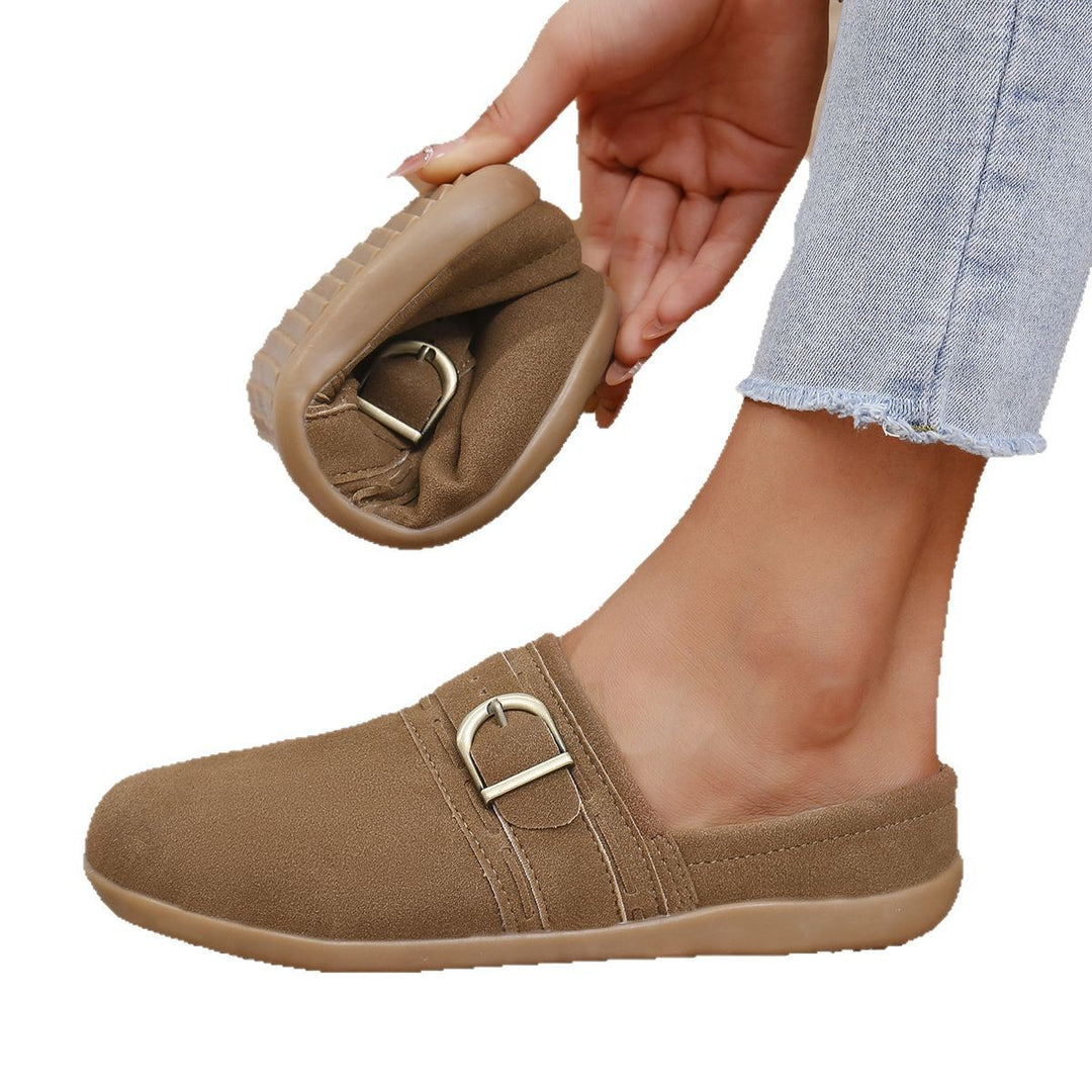 Damen Komfortable Mules mit modischer Schnalle EB