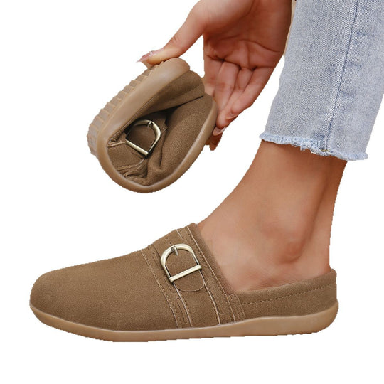 Damen Komfortable Mules mit modischer Schnalle EB