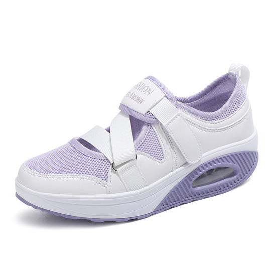 Damen Atmungsaktive Fitness-Sneaker mit elastischen Riemen und dämpfender Sohle EB