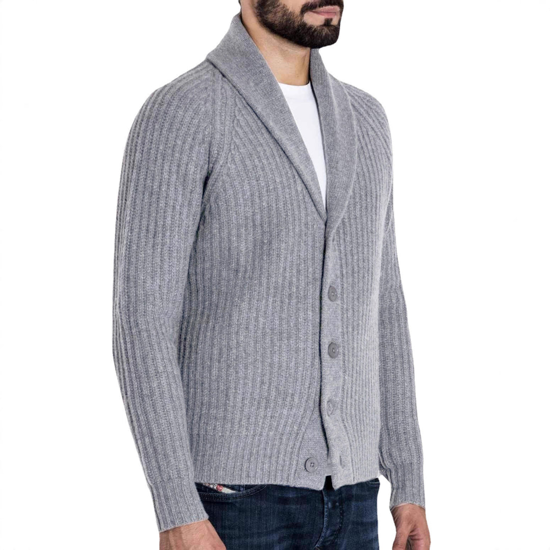 Herren Strickjacke mit modernem Schalkragen EB