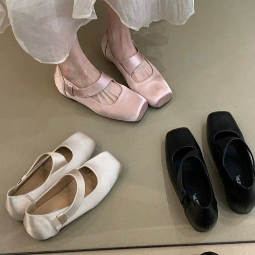Damen elegante Ballerinas mit verstellbarem Riemen und bequemem Fußbett EB