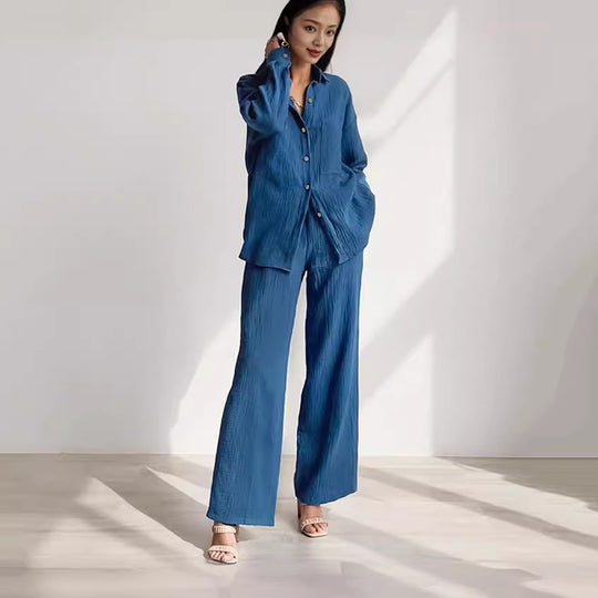Damen Lässiges Zweiteiler-Set aus leichtem Material mit weitem Schnitt EB