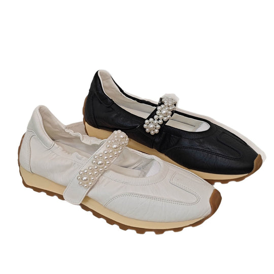 Damen Sneakers mit eleganter Perlenverzierung und modebewusstem Design EB