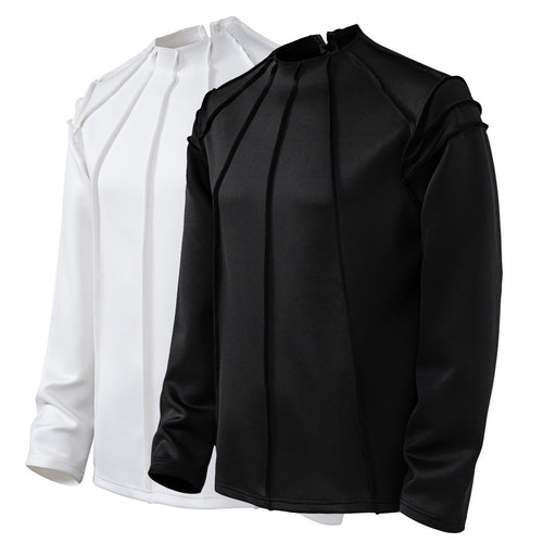 Damen modisches Oberteil mit innovativem Schnitt und eleganten Falten EB