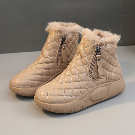 Damen Warmgefütterte Winterstiefel mit praktischem Reißverschluss und rutschfester Sohle EB