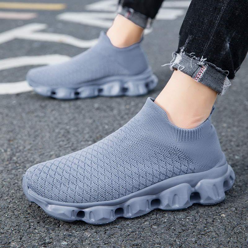 Damen Freizeit-Sneaker mit elastischem Strickoberteil und rutschfester Sohle EB