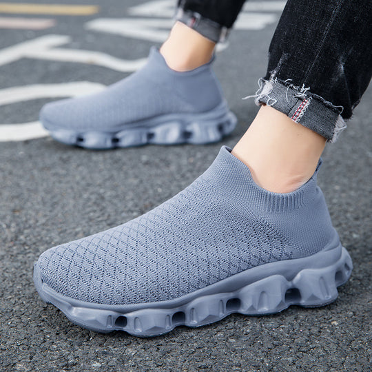 Damen Freizeit-Sneaker mit elastischem Strickoberteil und rutschfester Sohle EB